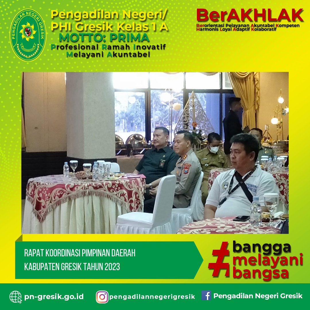 RAPAT KOORDINASI PIMPINAN DAERAH KABUPATEN GRESIK TAHUN 2023 