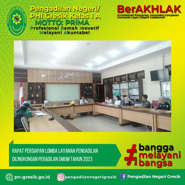 RAPAT PERSIAPAN LAYANAN PENGADILAN DILINGKUNGAN PERADILAN UMUM TAHUN 2023  