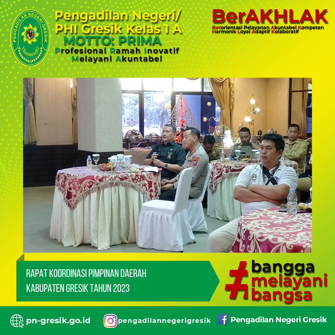 RAPAT KOORDINASI PIMPINAN DAERAH KABUPATEN GRESIK TAHUN 2023 