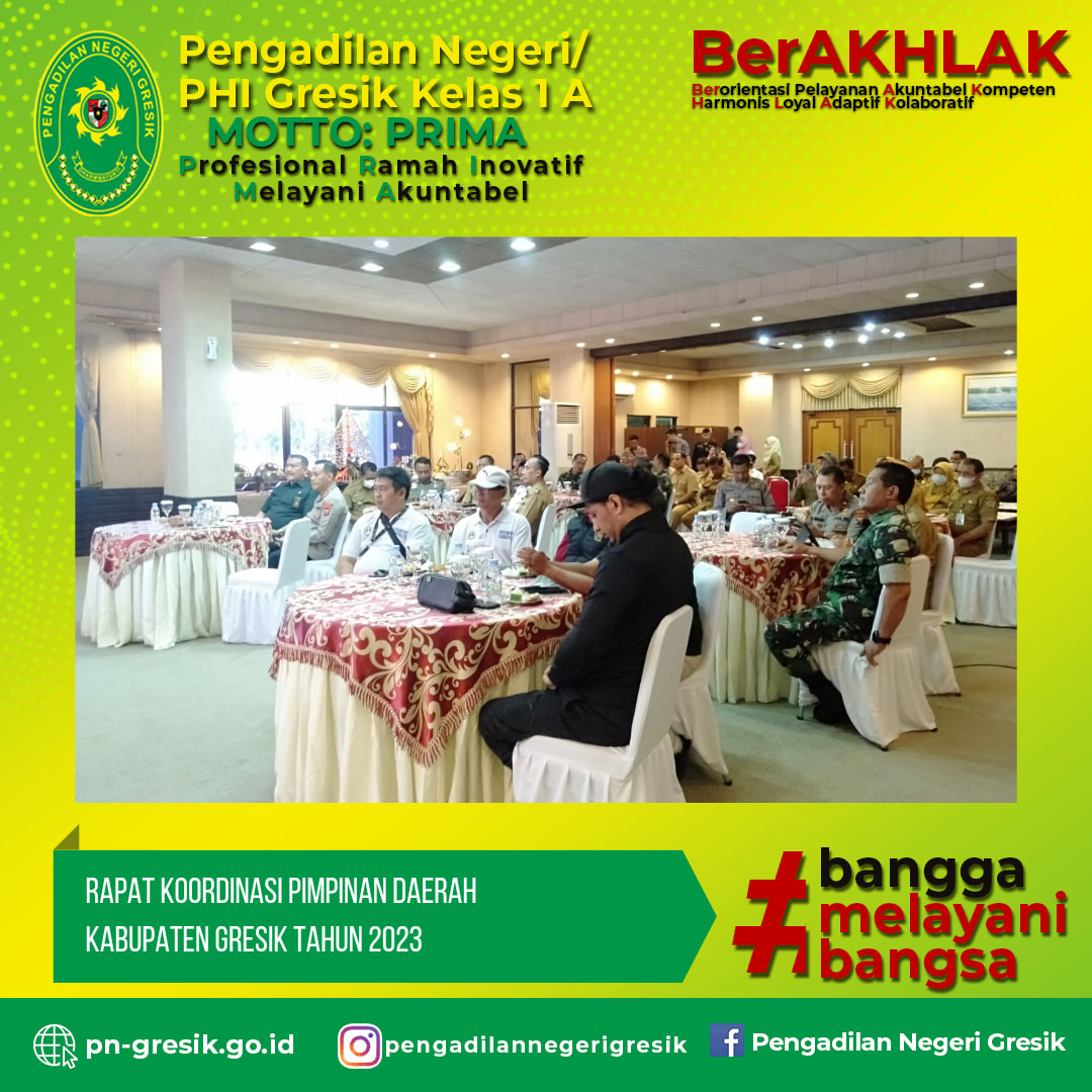 RAPAT KOORDINASI PIMPINAN DAERAH KABUPATEN GRESIK TAHUN 2023 