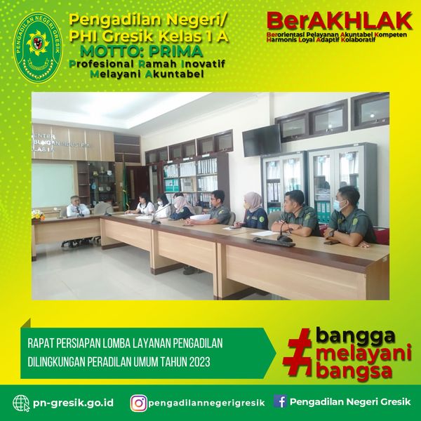 RAPAT PERSIAPAN LAYANAN PENGADILAN DILINGKUNGAN PERADILAN UMUM TAHUN 2023 