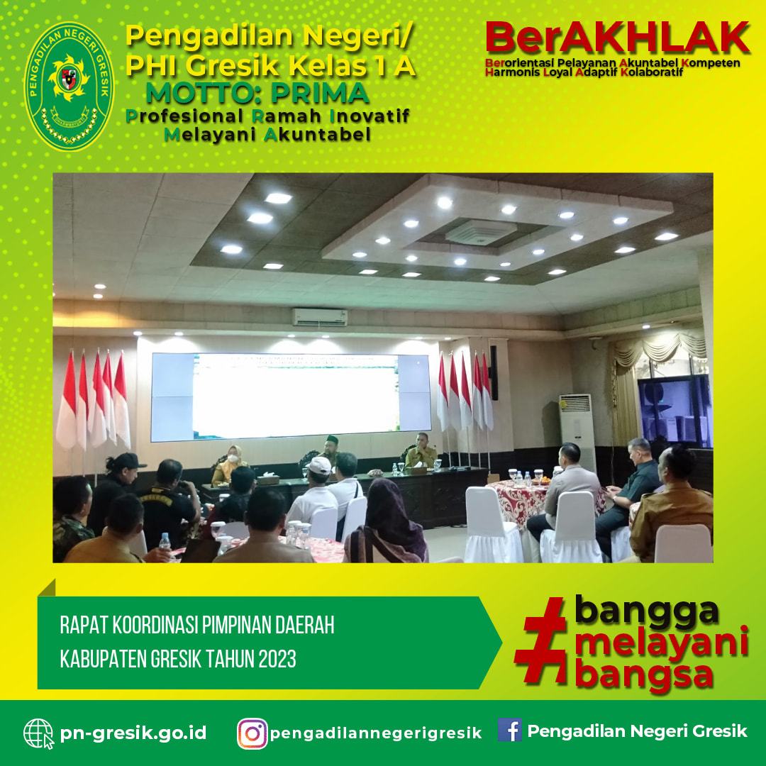 RAPAT KOORDINASI PIMPINAN DAERAH KABUPATEN GRESIK TAHUN 2023