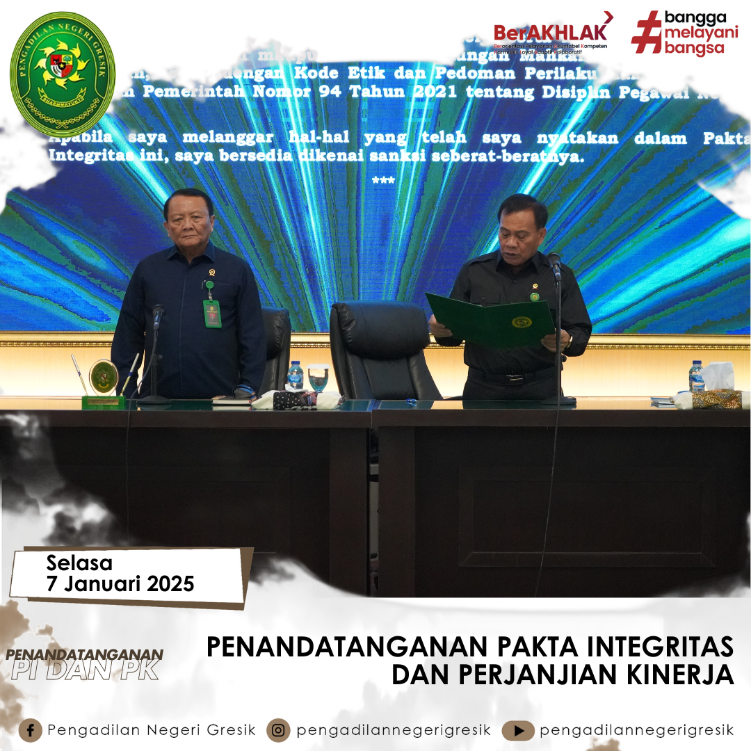PENANDATANGANAN PAKTA INTEGRITAS DAN PERJANJIAN KINERJA 