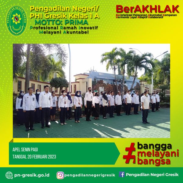 APEL SENIN PAGI TANGGAL 20 FEBRUARI 2023 