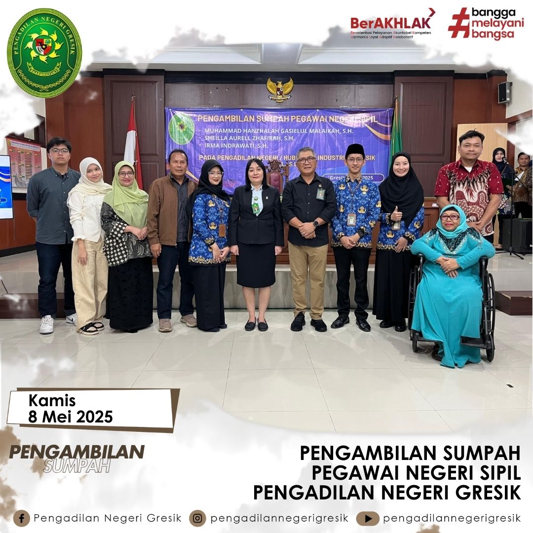PENGAMBILAN SUMPAH PEGAWAI NEGERI SIPIL PENGADILAN NEGERI GRESIK