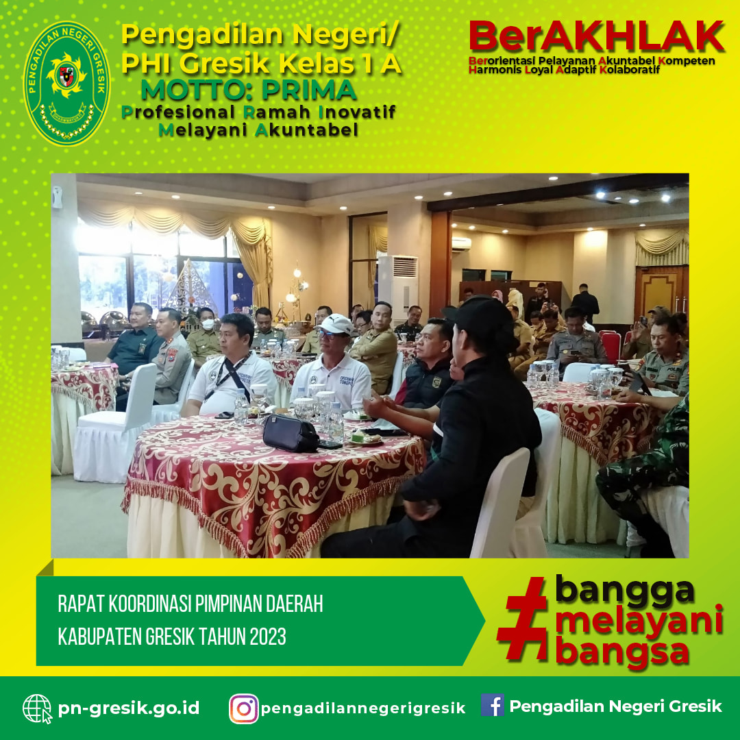 RAPAT KOORDINASI PIMPINAN DAERAH KABUPATEN GRESIK TAHUN 2023 