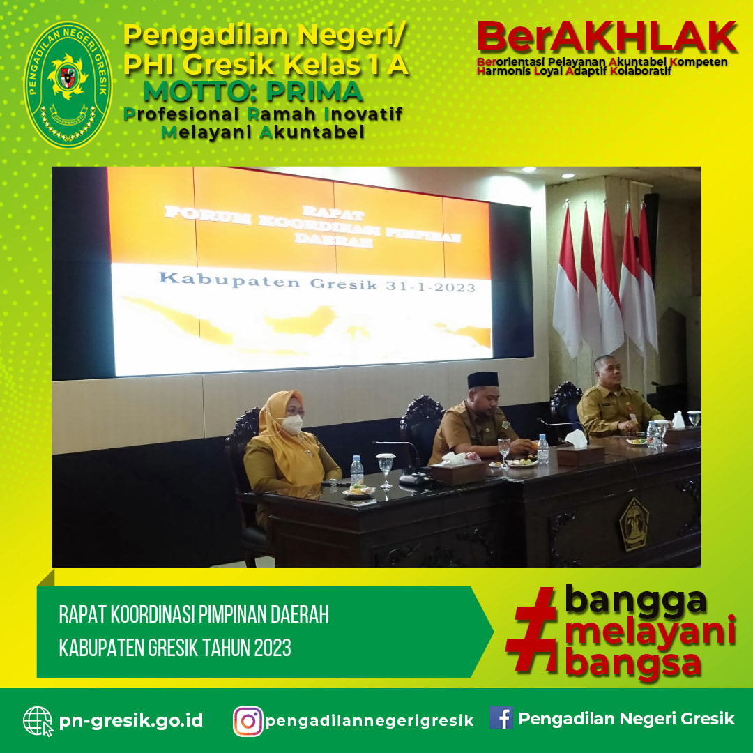 RAPAT KOORDINASI PIMPINAN DAERAH KABUPATEN GRESIK TAHUN 2023 