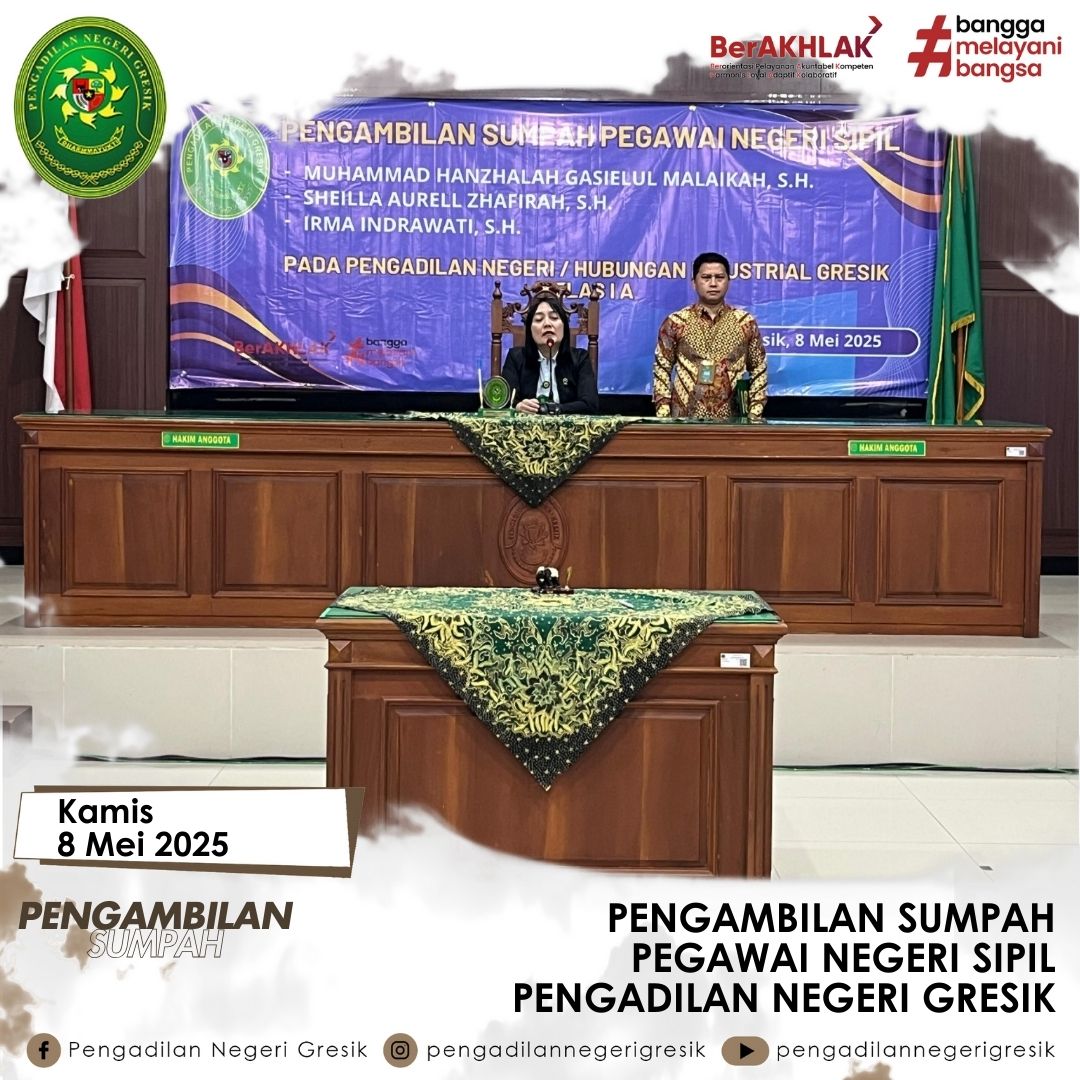 PENGAMBILAN SUMPAH PEGAWAI NEGERI SIPIL PENGADILAN NEGERI GRESIK 