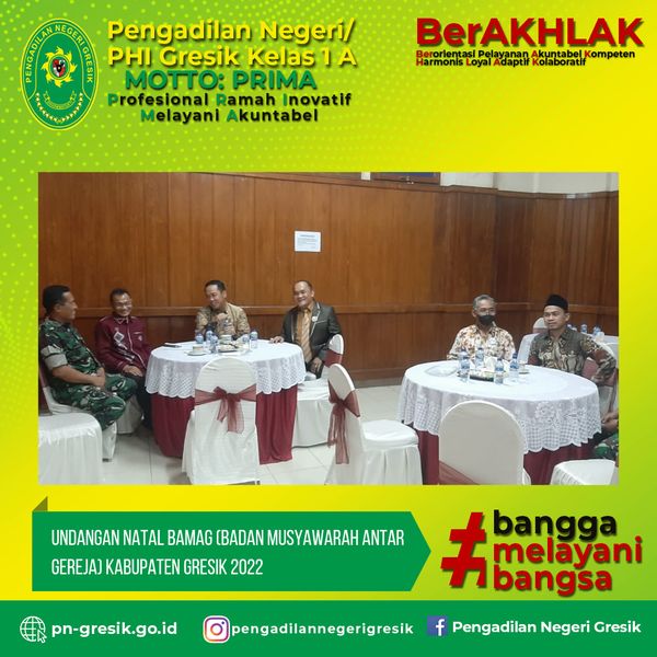 UNDANGAN NATAL BAMAG (BADAN MUSYAWARAH ANTAR GEREJA) KABUPATEN GRESIK 2022